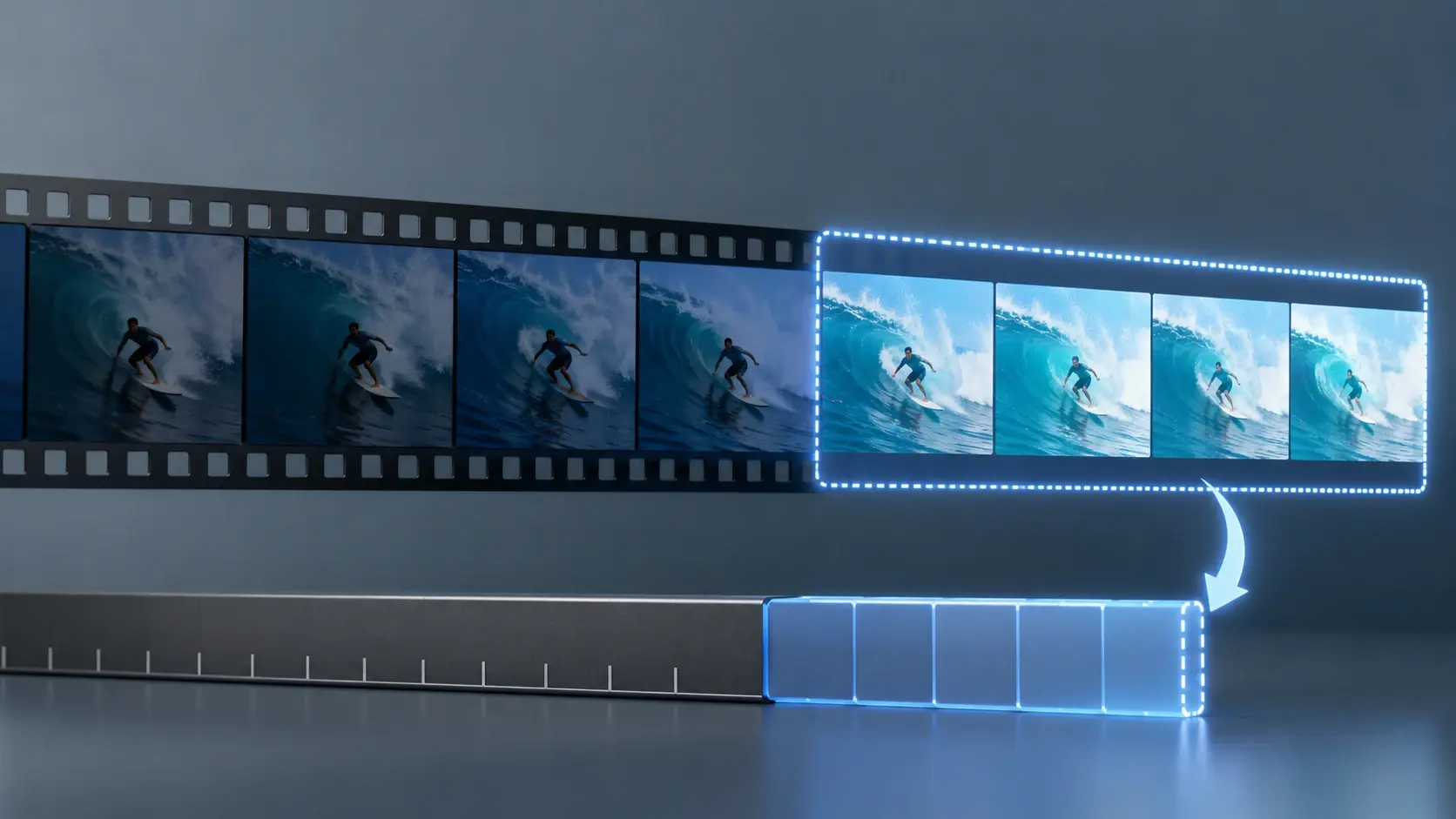 Timeline slider choosing extra seconds with ai video extender for a demo