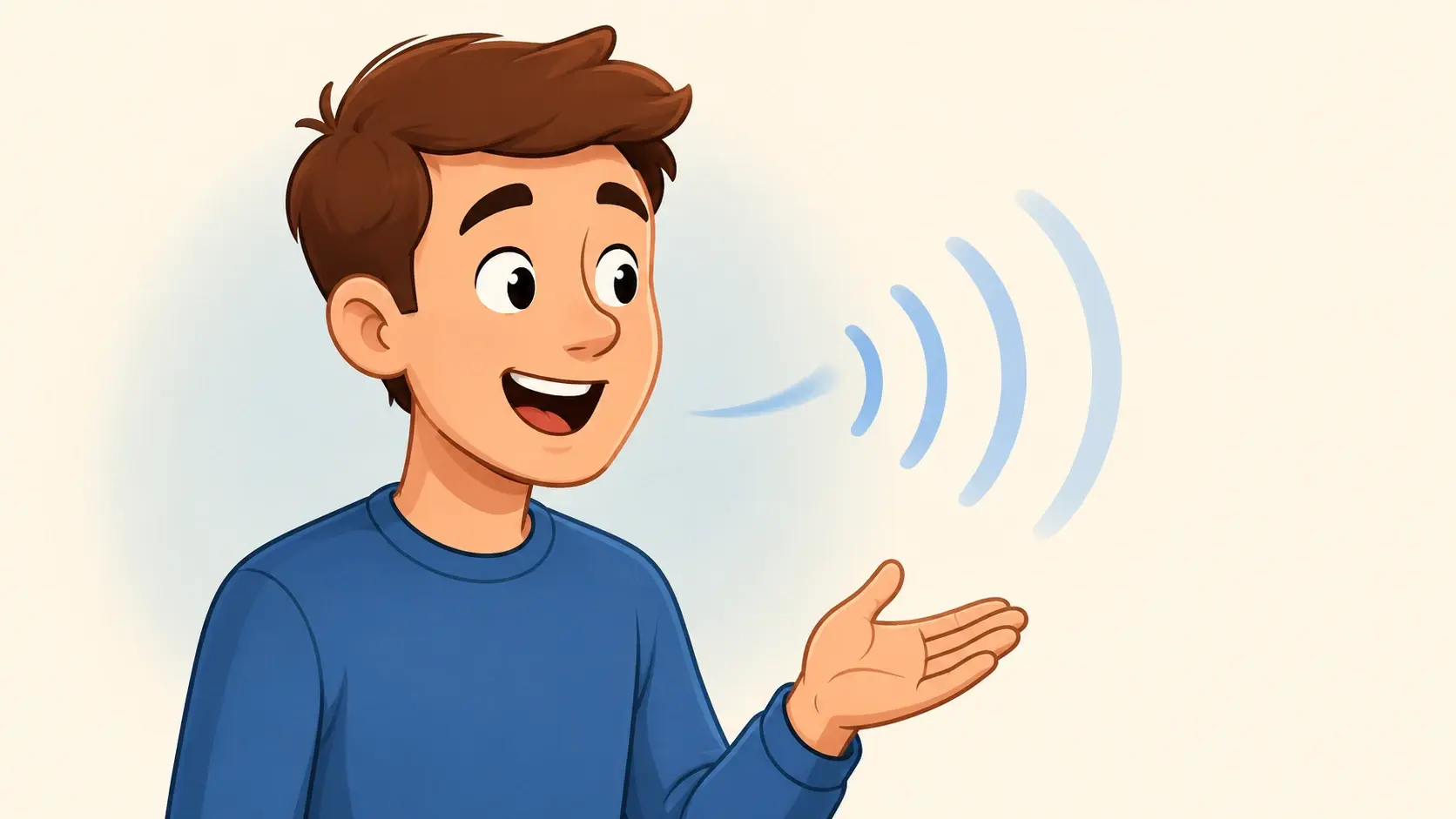 Cartoon teacher character using lip sync for a tiny lesson video