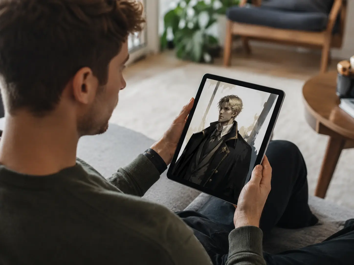 Fan anime al telefono crea un OC con generatore immagini ai