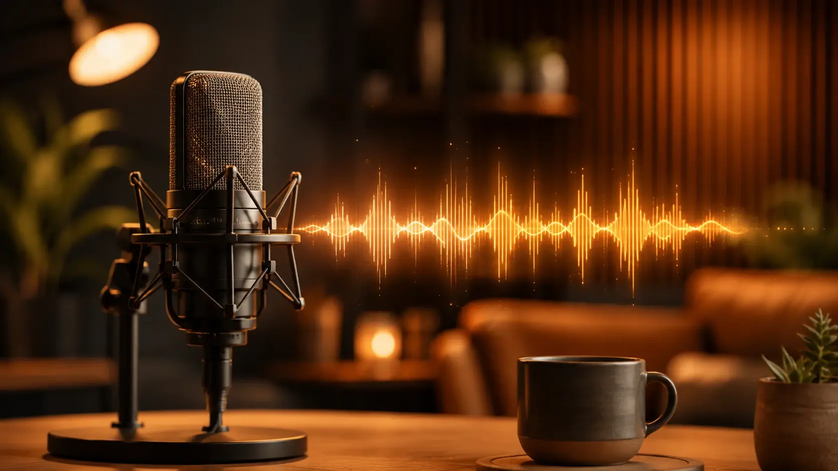 Podcast timeline receiving a pickup line made with voice cloning for a host